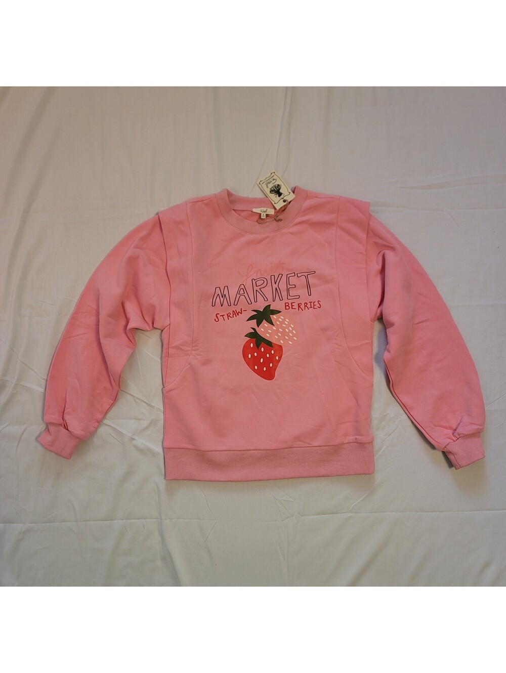 Easel Los Angeles Pink Strawberry Fruit Market Graphic Sweatshirt S NWT